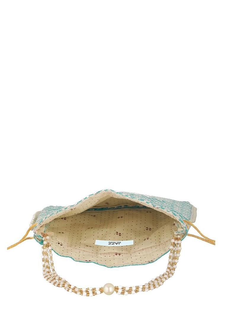 Turquoise Blue Embroidered Potli Clutch