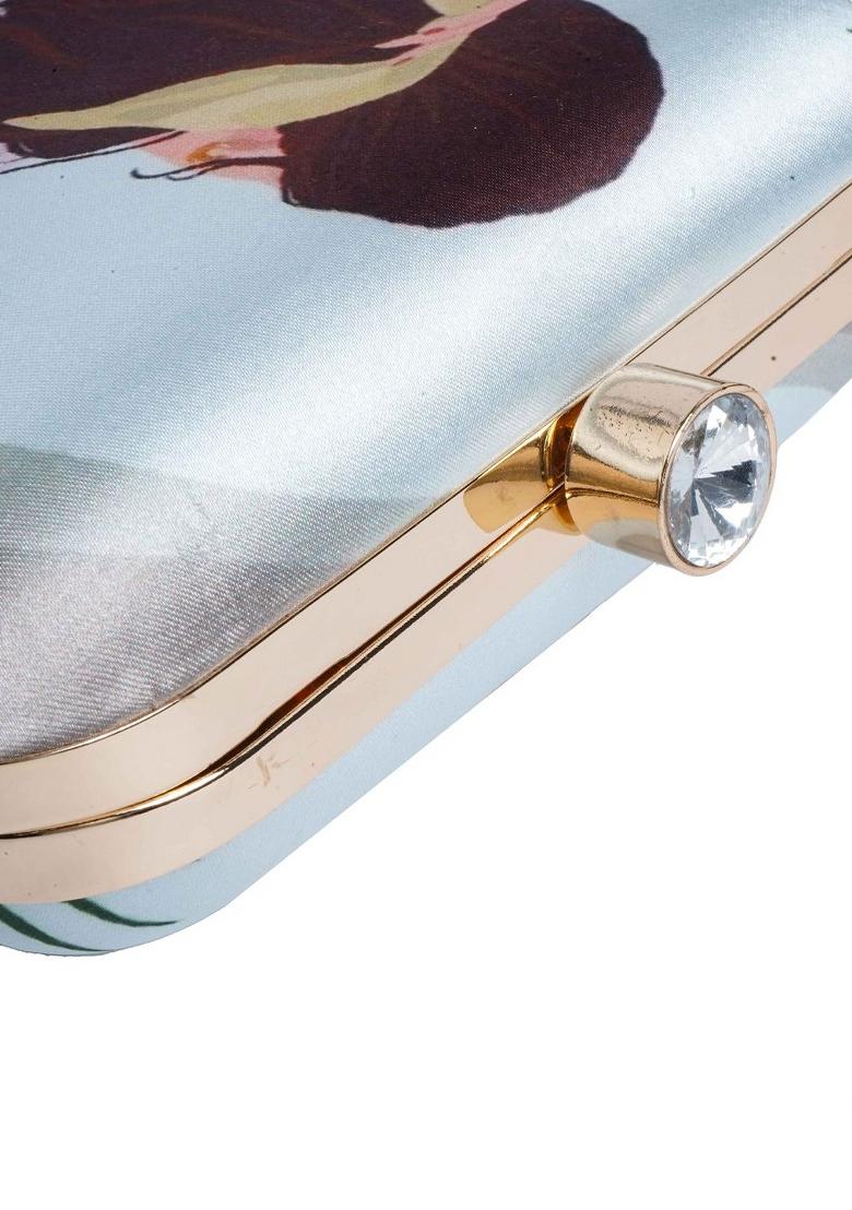 Women Abstract Printed Box Clutch