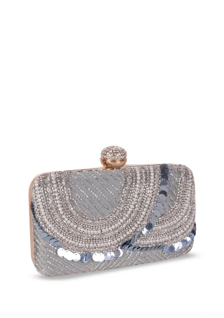 Embellished Structured Clutch Bag