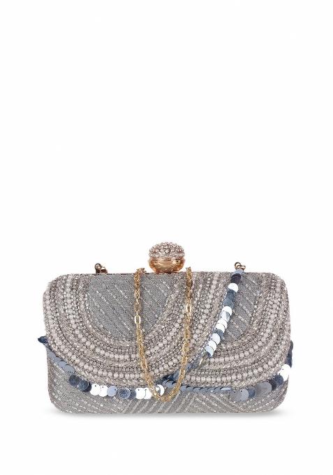 Embellished Structured Clutch Bag
