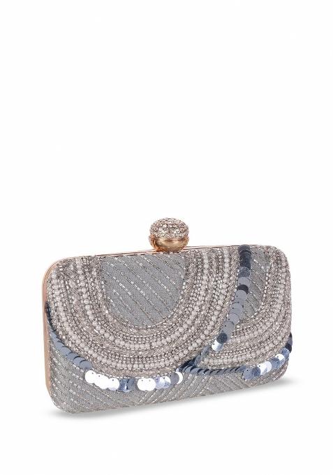 Embellished Structured Clutch Bag