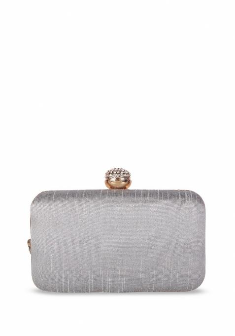 Embellished Structured Clutch Bag
