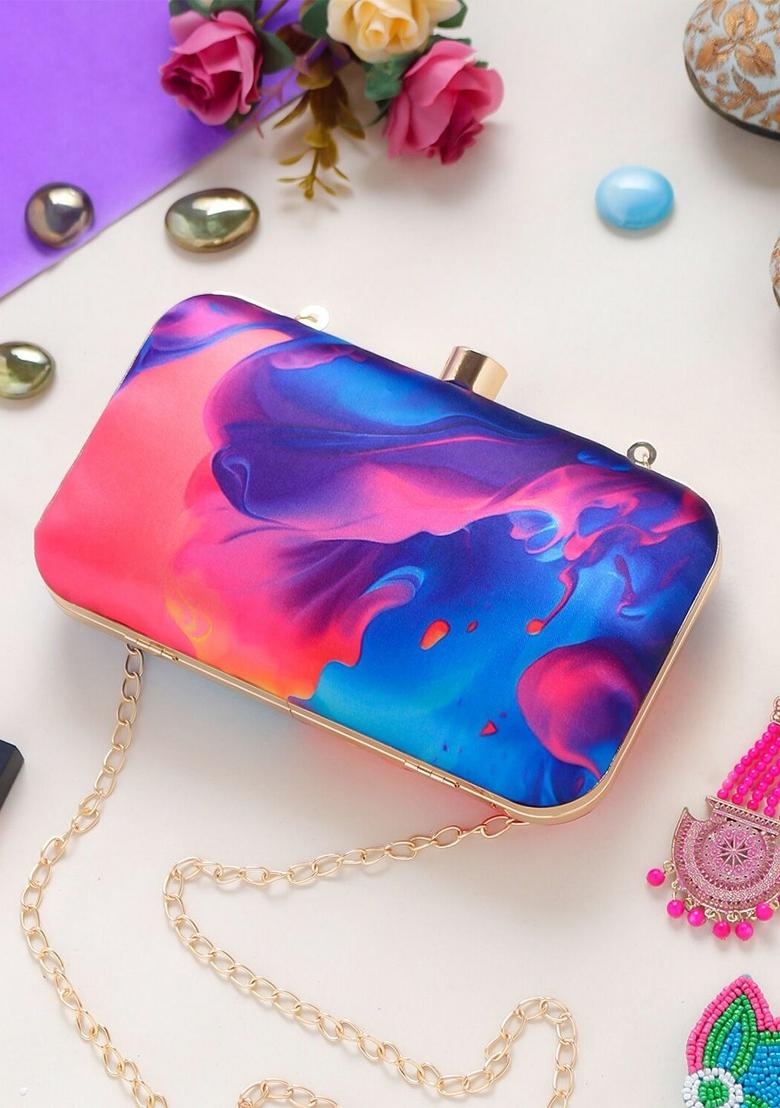 Water Resistant Printed Box Clutch
