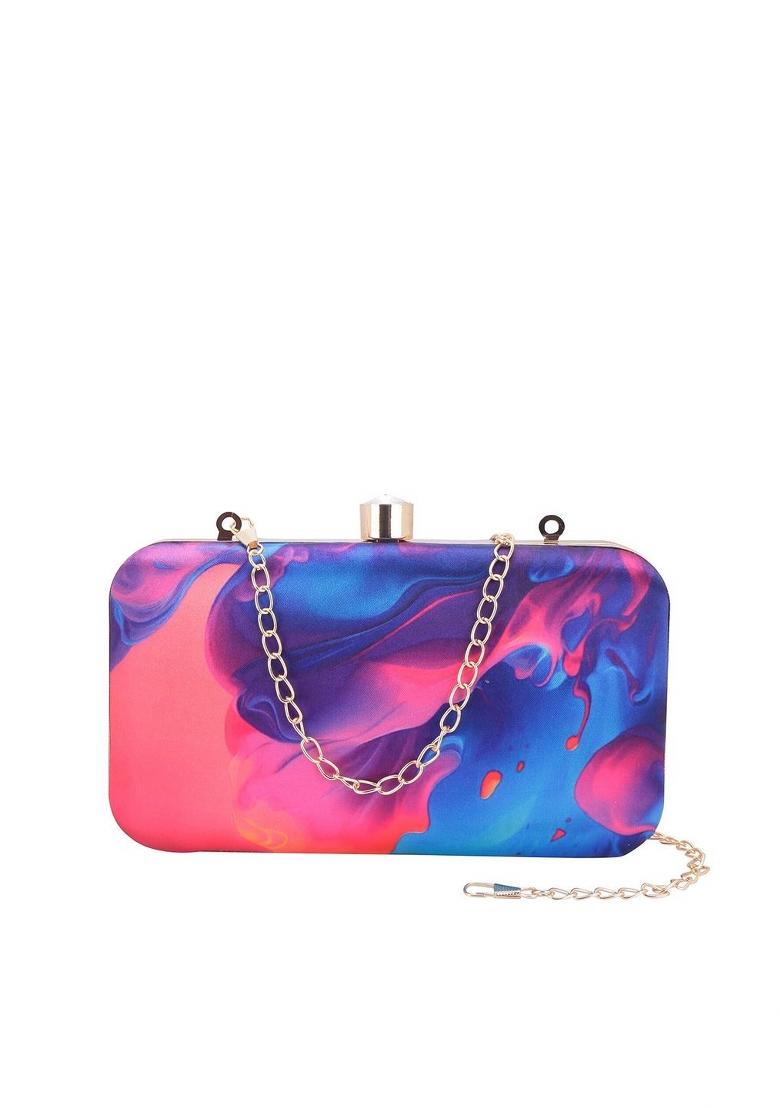 Water Resistant Printed Box Clutch