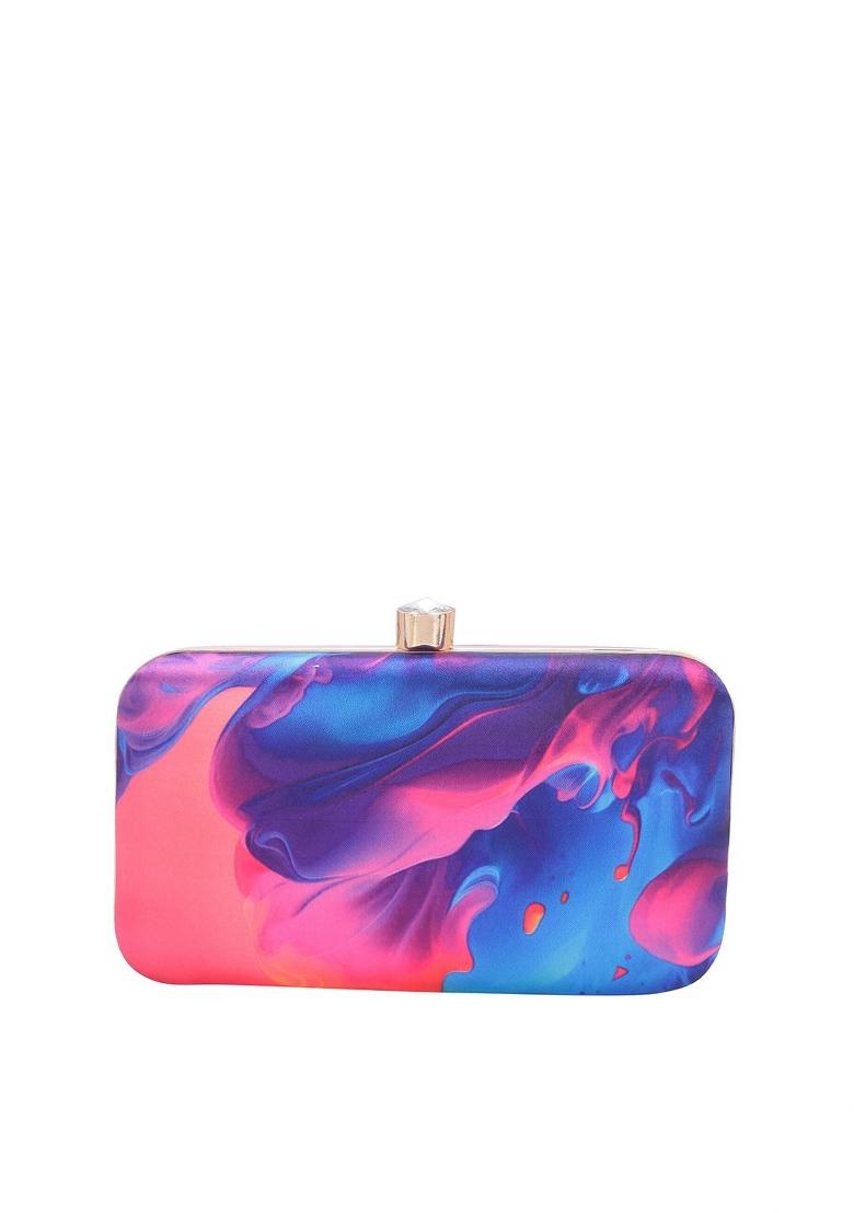 Water Resistant Printed Box Clutch