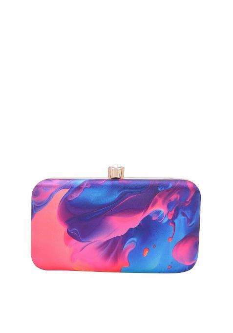 Water Resistant Printed Box Clutch