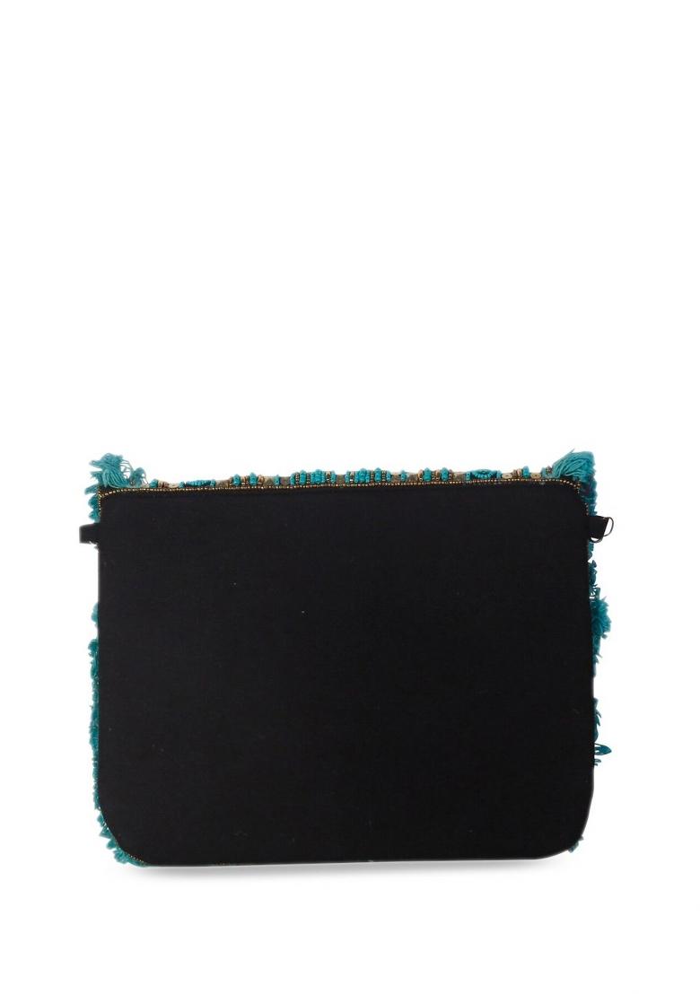 Ethnic Motifs Embellished Structured Clutch Bag