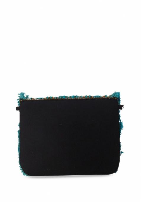 Ethnic Motifs Embellished Structured Clutch Bag