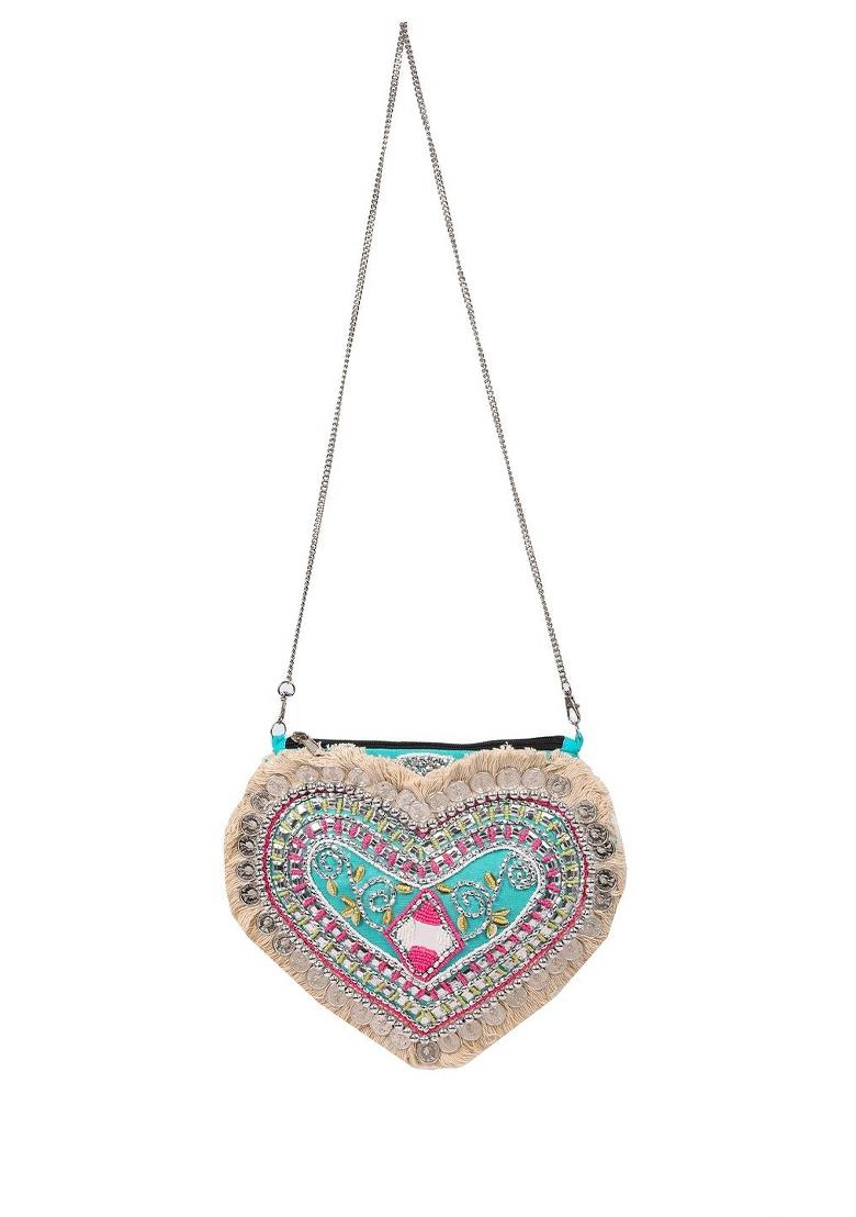 Floral Embellished Structured Clutch Bag