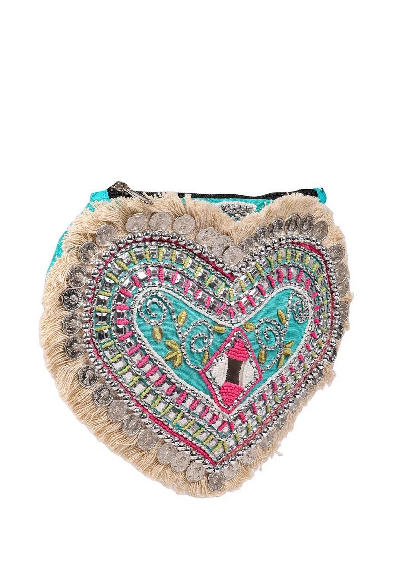 Floral Embellished Structured Clutch Bag