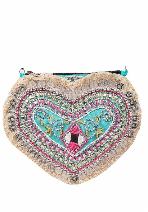 Floral Embellished Structured Clutch Bag