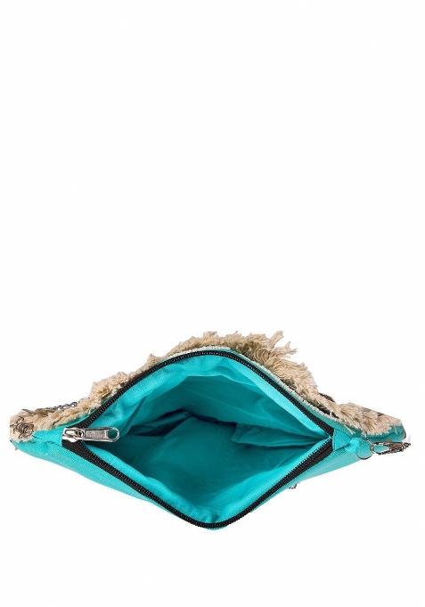 Floral Embellished Structured Clutch Bag