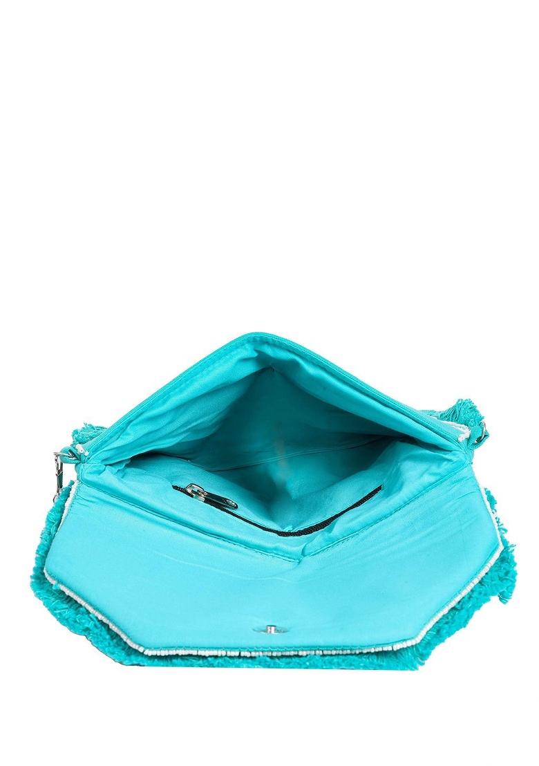 Floral Embellished Structured Clutch Bag