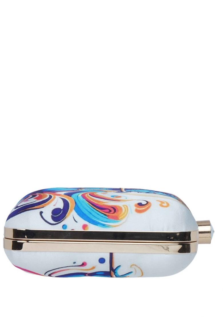 Floral Embellished Structured Clutch Bag