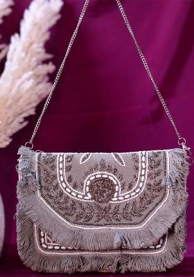 Embellished Structured Clutch Bag