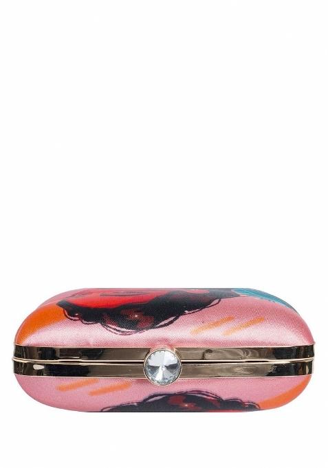 Abstract Printed Structured Clutch With Clutch Chain