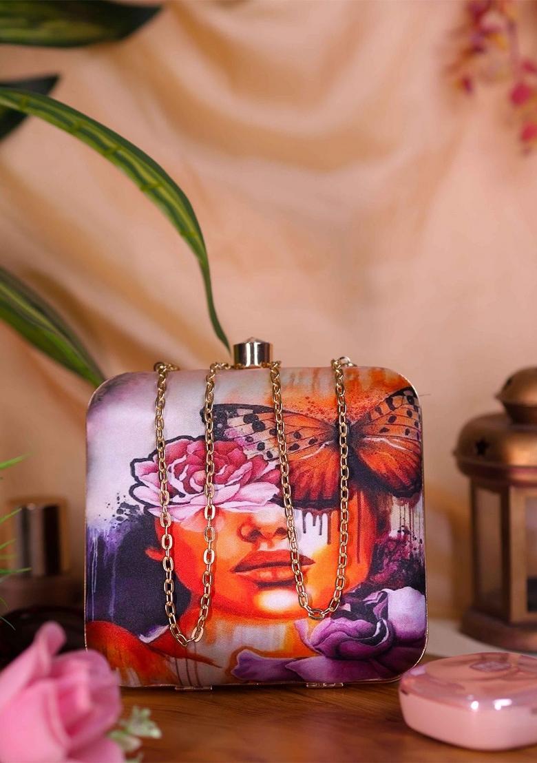 Embellished Structured Clutch Bag