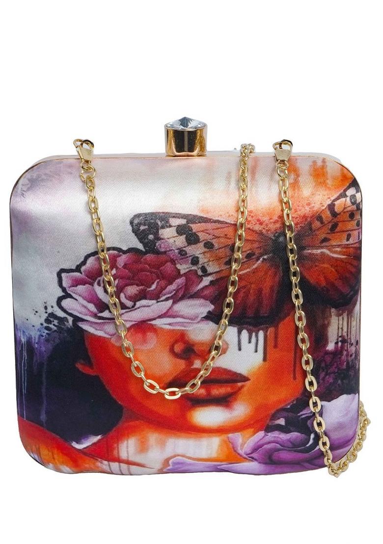 Embellished Structured Clutch Bag