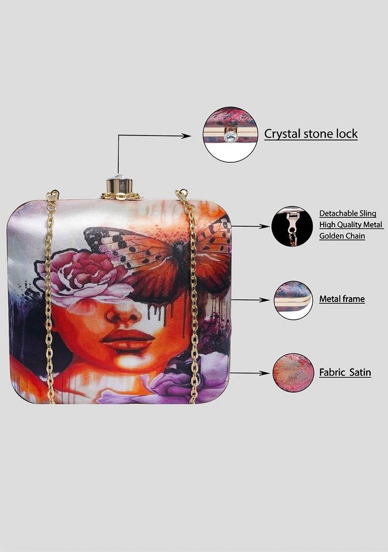 Embellished Structured Clutch Bag