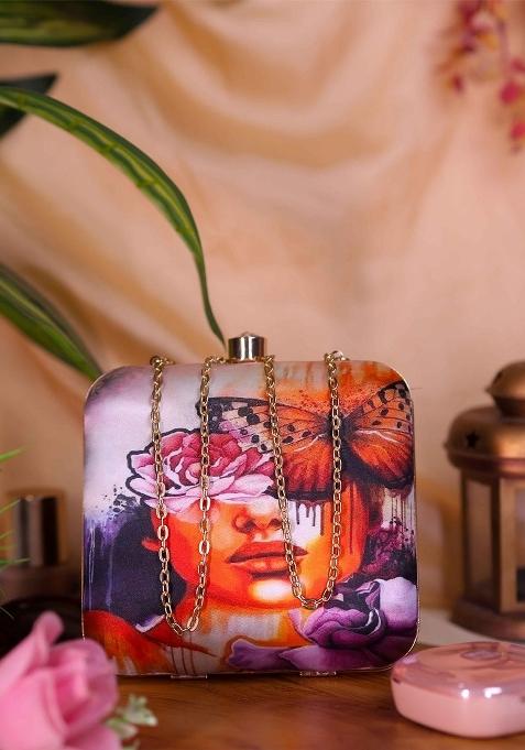 Embellished Structured Clutch Bag