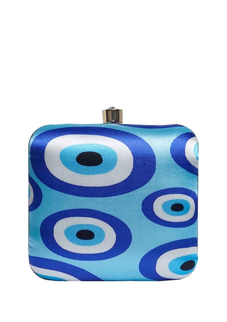 Abstract Printed Structured Clutch With Clutch Chain