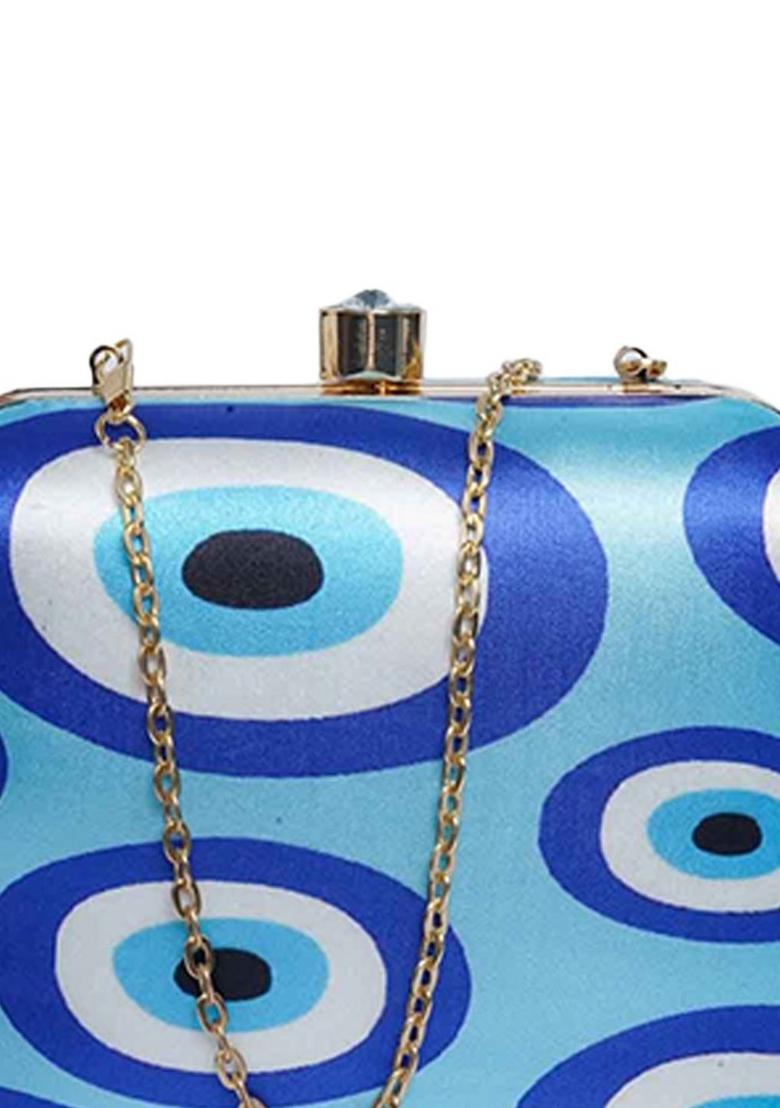 Abstract Printed Structured Clutch With Clutch Chain