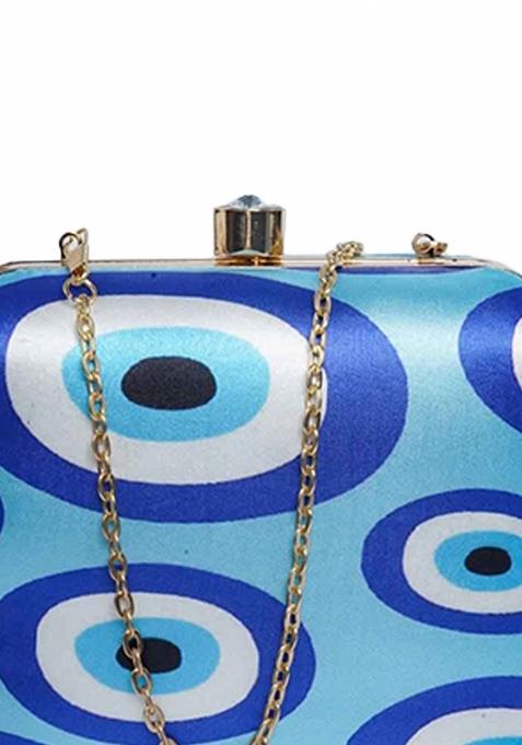 Abstract Printed Structured Clutch With Clutch Chain