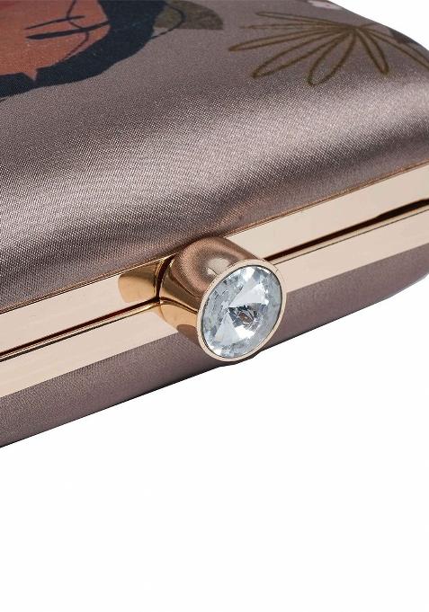 Abstract Printed Structured Clutch With Clutch Chain