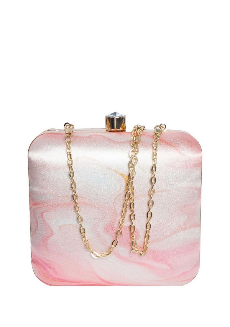 Women Abstract Printed Box Clutch