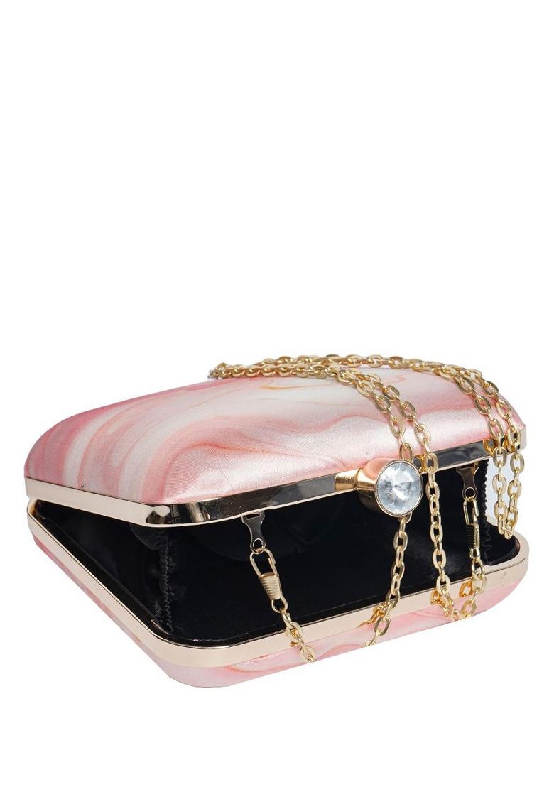 Women Abstract Printed Box Clutch