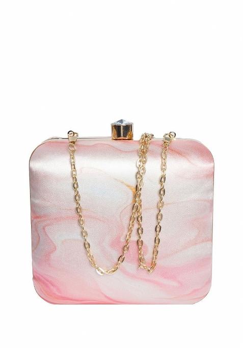 Women Abstract Printed Box Clutch