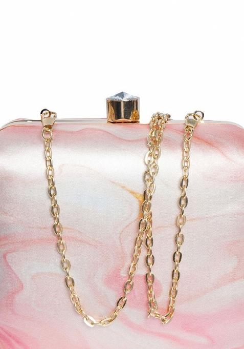 Women Abstract Printed Box Clutch