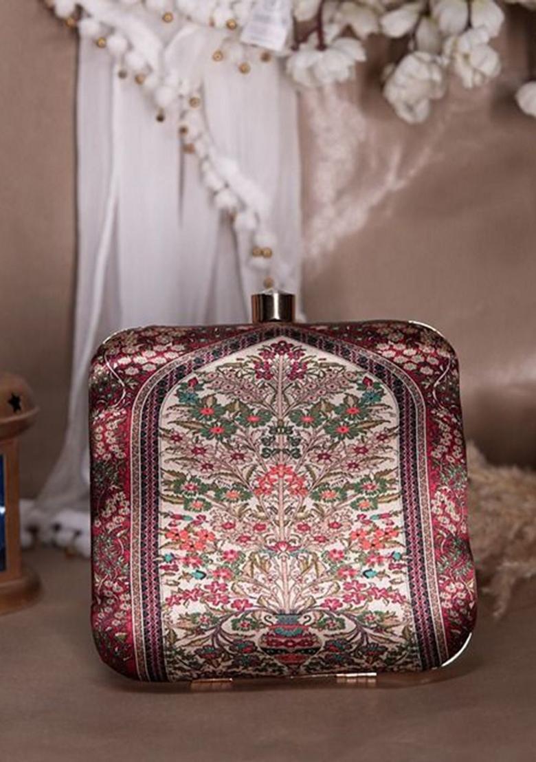 Floral Printed Box Clutch