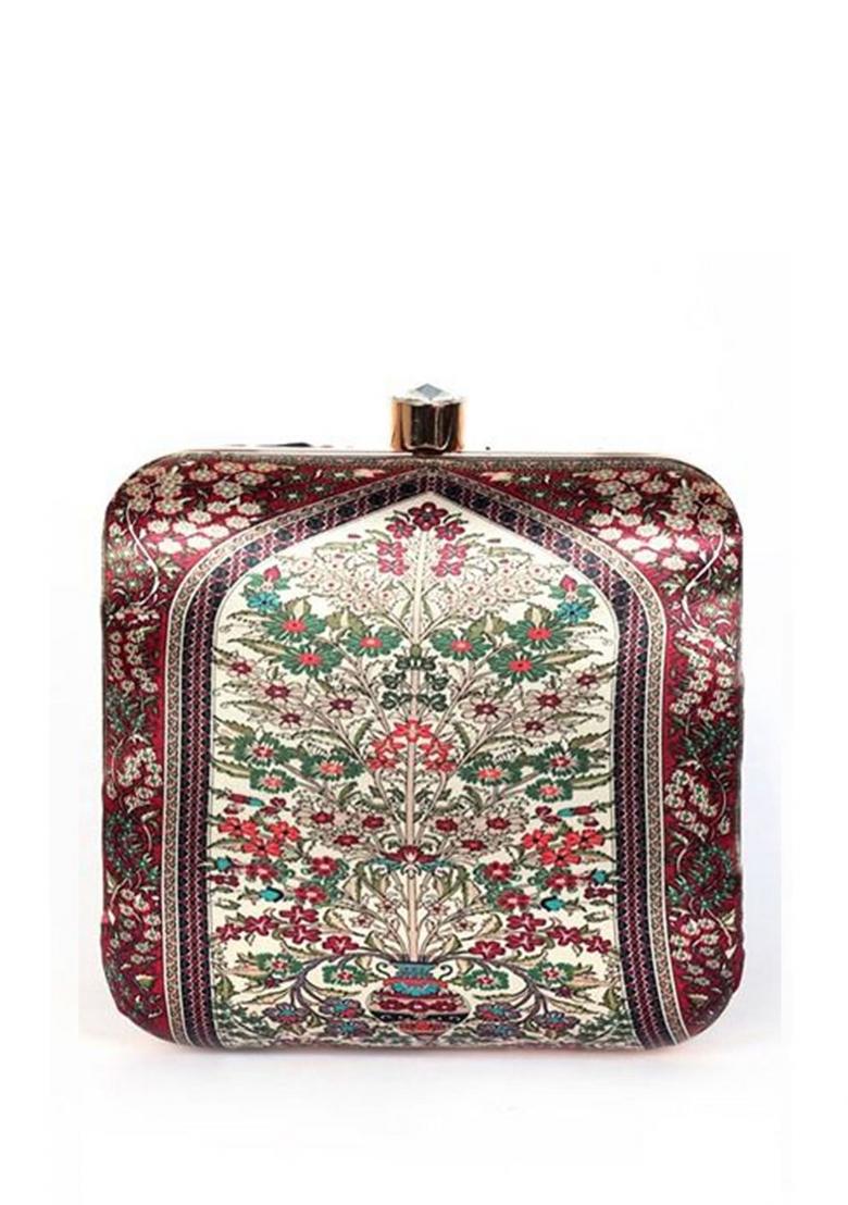 Floral Printed Box Clutch