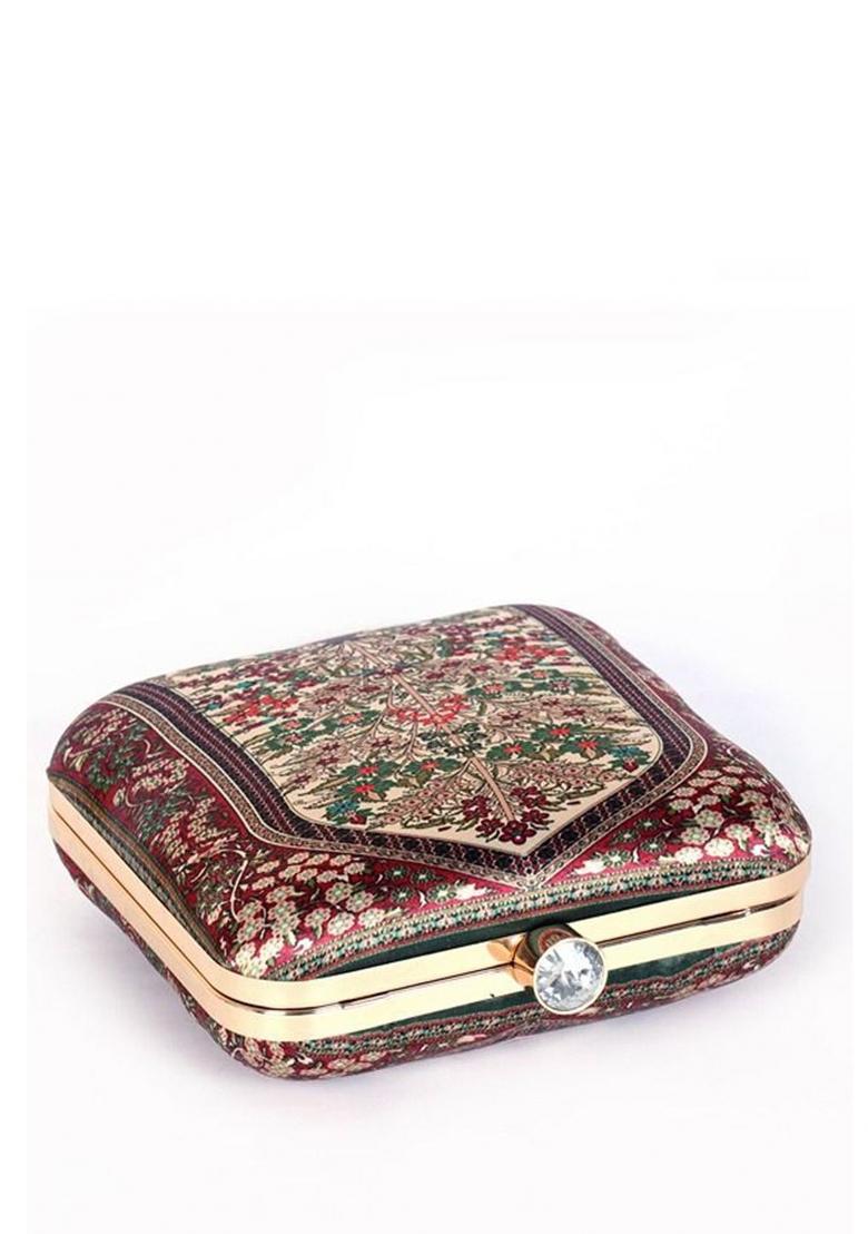 Floral Printed Box Clutch