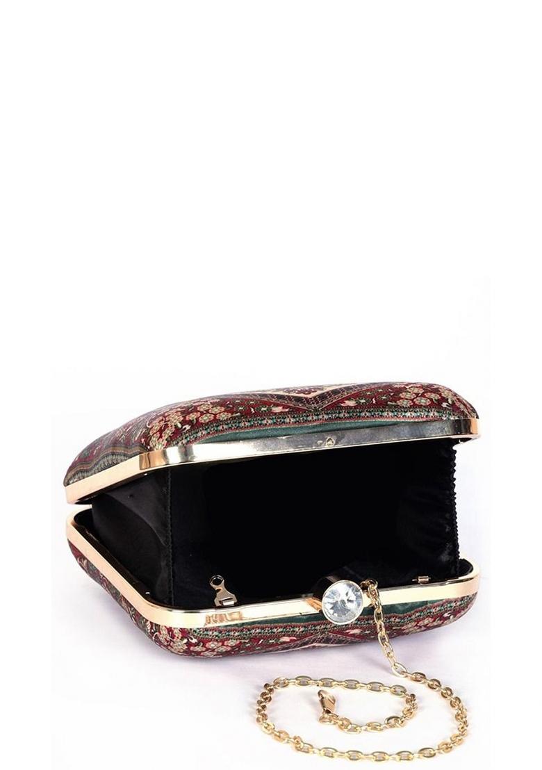 Floral Printed Box Clutch