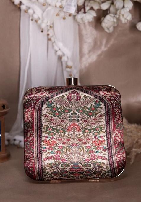 Floral Printed Box Clutch
