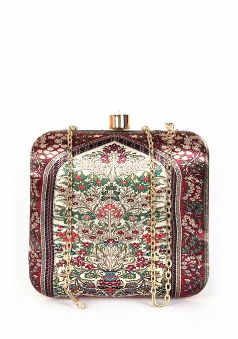 Floral Printed Box Clutch