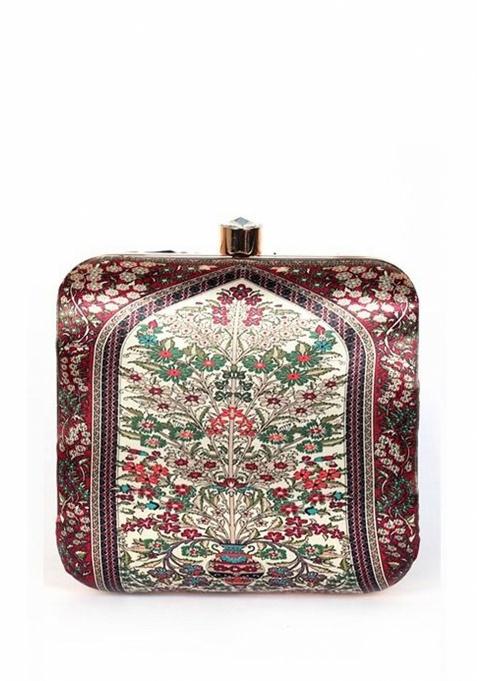 Floral Printed Box Clutch