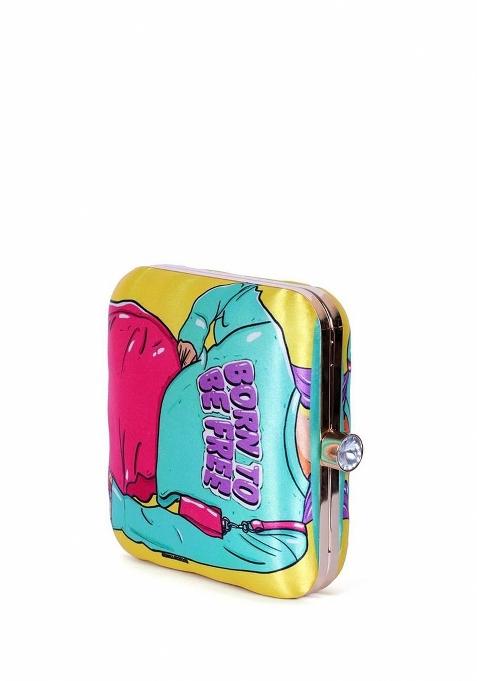 Printed Shoulder Strap Box Clutch