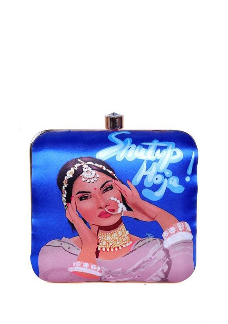 Printed Shoulder Strap Box Clutch