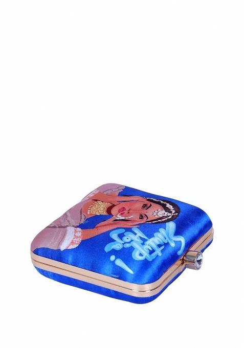 Printed Shoulder Strap Box Clutch