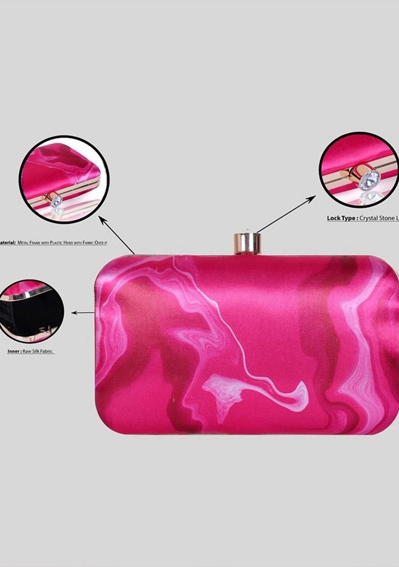 Printed Shoulder Strap Box Clutch