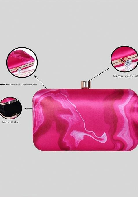 Printed Shoulder Strap Box Clutch