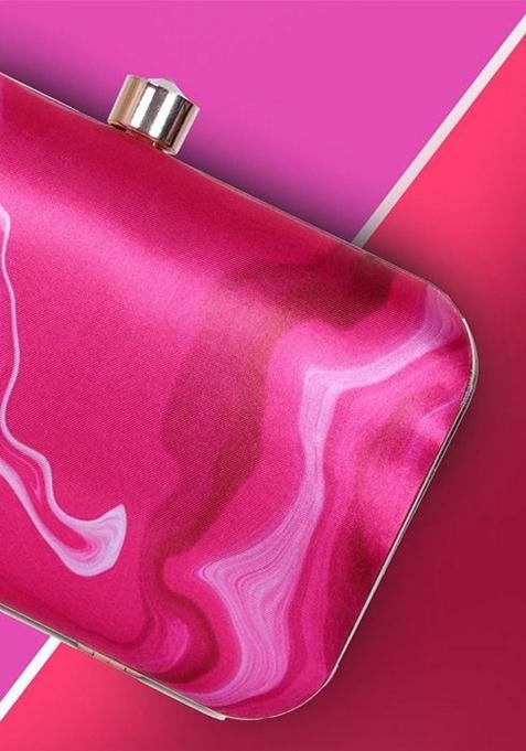 Printed Shoulder Strap Box Clutch