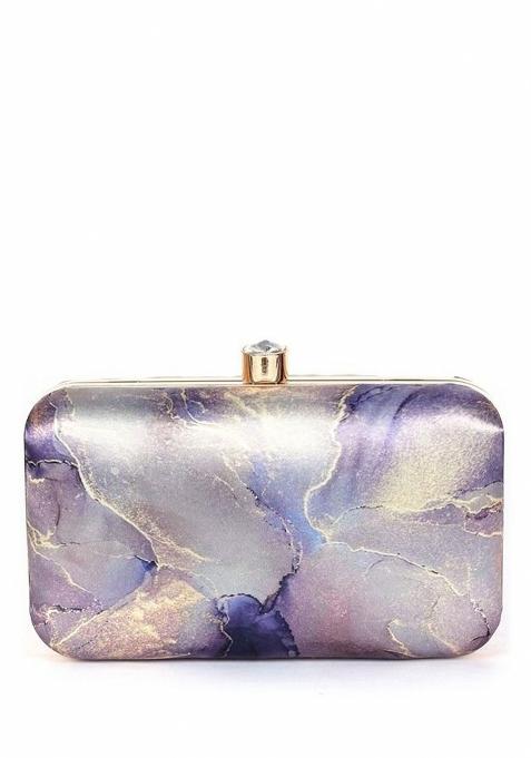 Printed Shoulder Strap Box Clutch