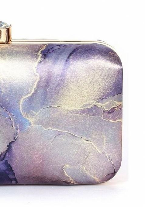 Printed Shoulder Strap Box Clutch