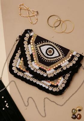 Embellished Structured Clutch Bag