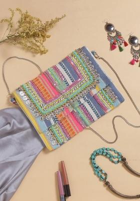 Embellished Structured Clutch Bag