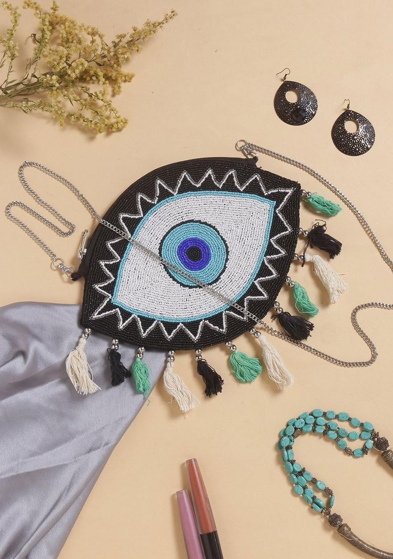 Embellished Structured Clutch Bag